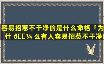 容易招惹不干净的是什么命格「为什 🌼 么有人容易招惹不干净的东西」